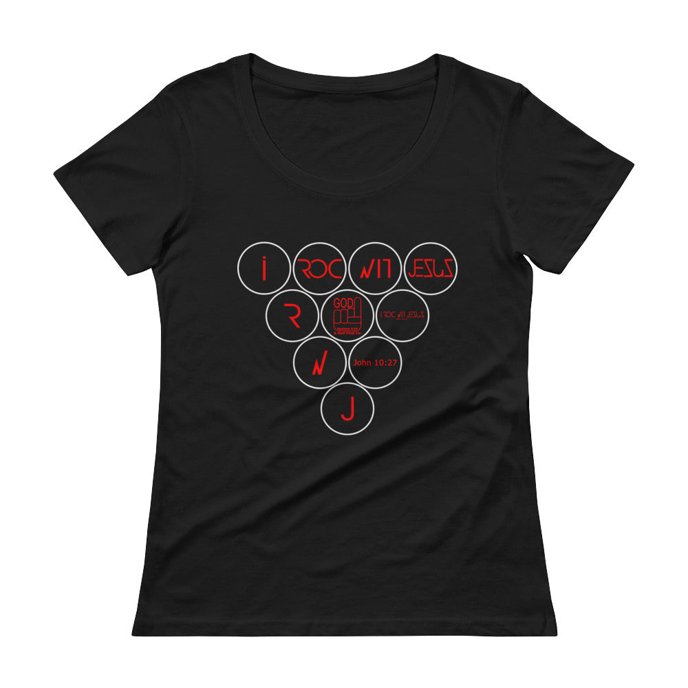 i ROC Circle Ladies' Scoopneck Blk Tee