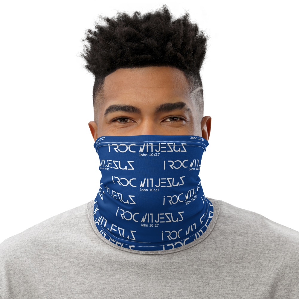 i ROC WIT JESUS Blu/Wht Neck Gaiter