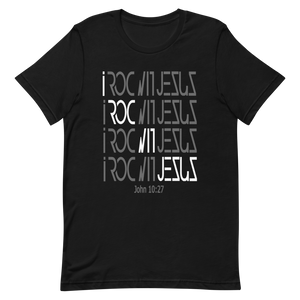 i ROC WIT JESUS Slanted Black Short-Sleeve Unisex T-Shirt