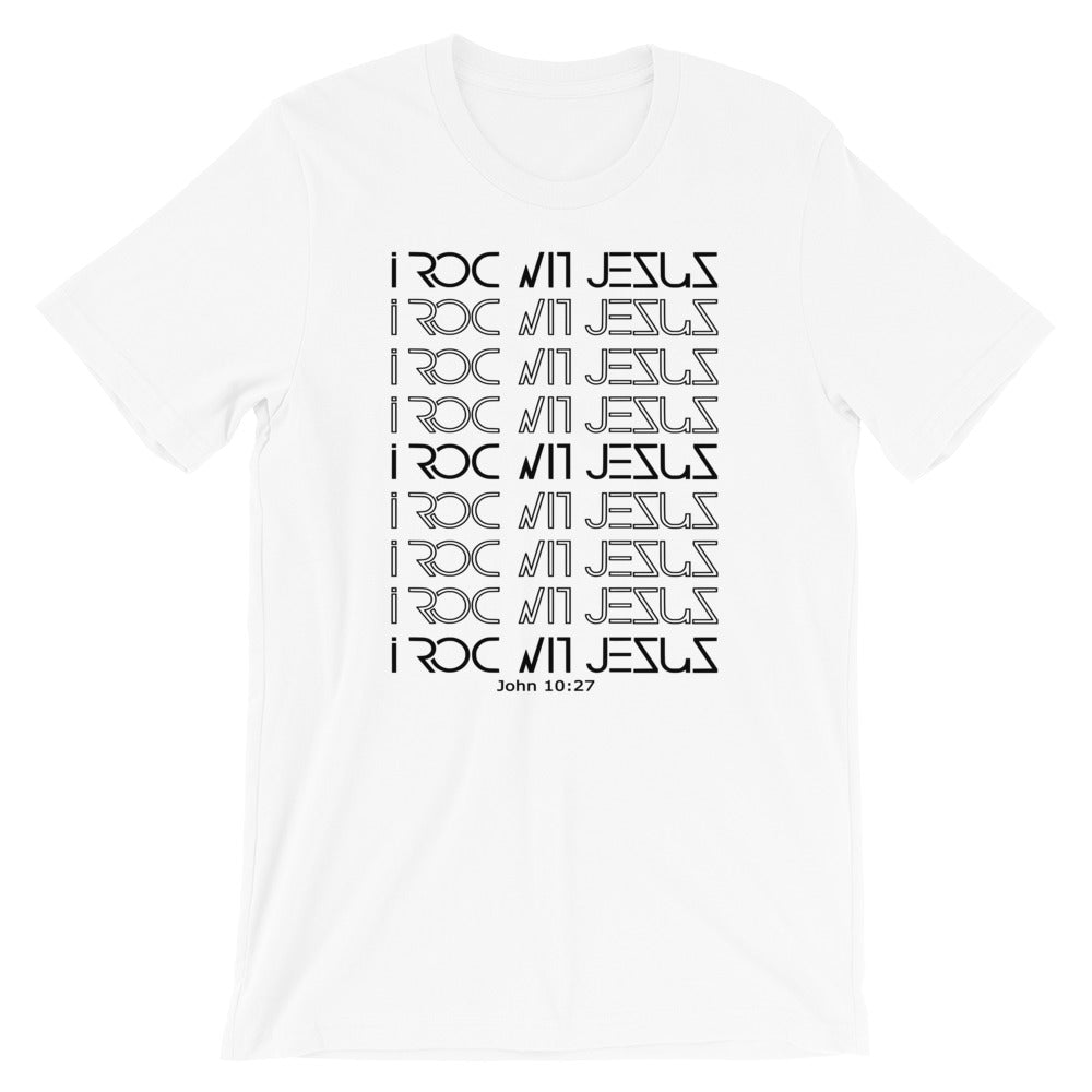 i ROC WIT JESUS Stack Short-Sleeve White Unisex T-Shirt